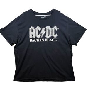 AC/DC Men's T-Shirt Size 2XL Black Rock Band Music Tour Short Sleeve